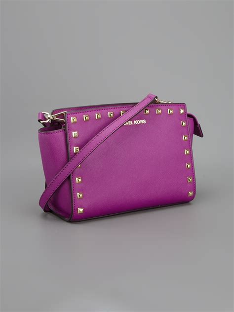 purple studded michael kors bag|Michael Kors purple crossbody bag.